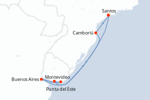 Itinéraire croisière MSC Croisières au départ de Santos