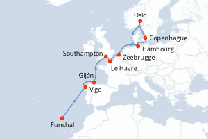 Itinéraire croisière MSC Croisières au départ de Funchal