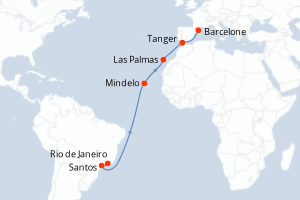 Itinéraire croisière MSC Croisières au départ de Rio de Janeiro