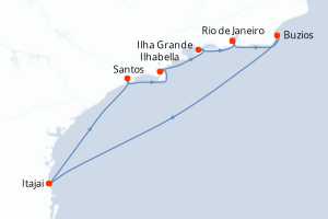 Itinéraire croisière MSC Croisières au départ de Rio de Janeiro