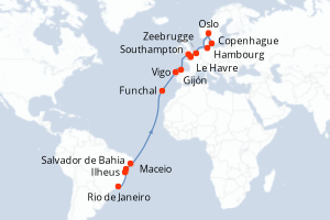 Itinéraire croisière MSC YACHT CLUB au départ de Rio de Janeiro