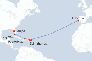 Itinéraire croisière Norwegian Cruise Line au départ de Tampa
