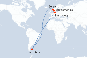 Itinéraire croisière MSC Croisières au départ de Warnemunde