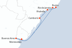 Itinéraire croisière MSC Croisières au départ de Montevideo