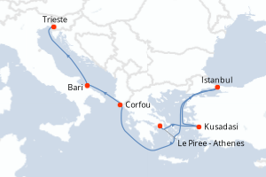 Itinéraire croisière MSC Croisières au départ de Le Piree - Athenes