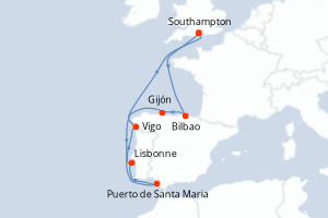 Itinéraire croisière Royal Caribbean au départ de Southampton