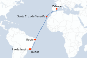 Itinéraire croisière MSC Croisières au départ de Valence