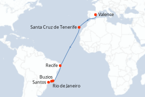 Itinéraire croisière MSC Croisières au départ de Valence