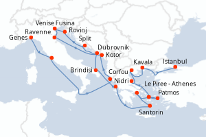 Itinéraire croisière Explora Journeys au départ de Genes
