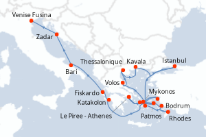 Itinéraire croisière Explora Journeys au départ de Le Piree - Athenes
