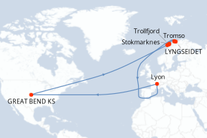 Itinéraire croisière HX-Hurtigruten-Expeditions au départ de Tromso