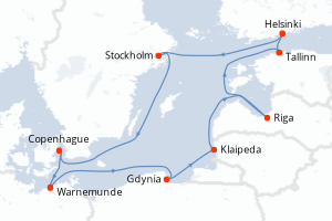 Itinéraire croisière MSC Croisières au départ de Warnemunde