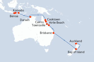 Itinéraire croisière Regent Seven Seas Cruises au départ de Auckland