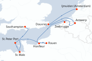 Itinéraire croisière Silversea au départ de Southampton