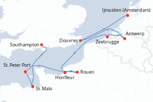 Itinéraire croisière Silversea au départ de Ijmuiden (Amsterdam)