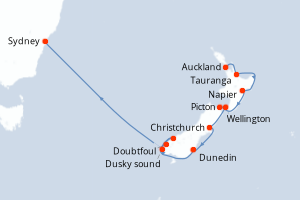 Itinéraire croisière Celebrity Cruises au départ de Auckland