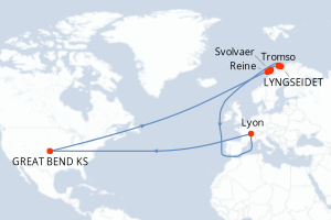 Itinéraire croisière HX-Hurtigruten-Expeditions au départ de Tromso