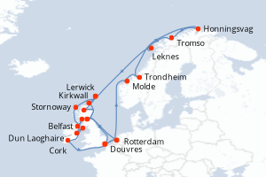 Itinéraire croisière Holland America Line au départ de Douvres