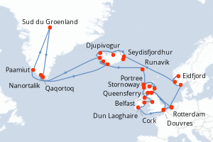 Itinéraire croisière Holland America Line au départ de Rotterdam