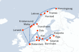 Itinéraire croisière Holland America Line au départ de Rotterdam