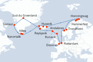 Itinéraire croisière Holland America Line au départ de Rotterdam