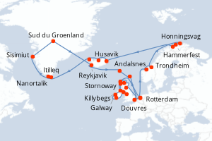 Itinéraire croisière Holland America Line au départ de Rotterdam