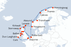 Itinéraire croisière Holland America Line au départ de Douvres
