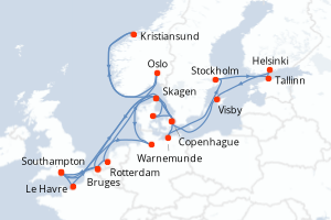 Itinéraire croisière Princess Cruises au départ de Southampton