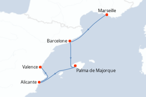 Itinéraire croisière MSC Croisières au départ de Marseille