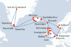 Itinéraire croisière Holland America Line au départ de Douvres