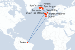 Itinéraire croisière Silversea au départ de Dublin