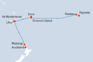 Itinéraire croisière Seabourn Cruise Line au départ de Papeete