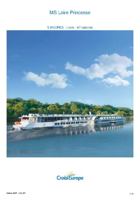 Couverture : Fiche du MS Loire Princesse