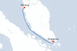 Carte de l’itinéraire du Navigator of the Seas · 4 jours / 3 nuits, Asie du Sud-Est
