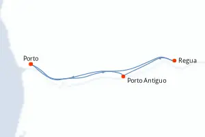 Carte de l’itinéraire du Fernao de Magalhaes · 6 jours / 5 nuits, Douro