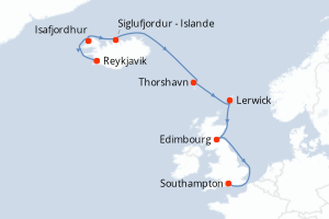 Itinéraire : Europe du Nord & Atlantique NE