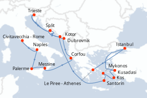 Itinéraire : Méditerranée & mers adjacentes
