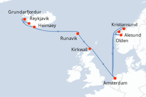 Itinéraire : Europe du Nord & Atlantique NE