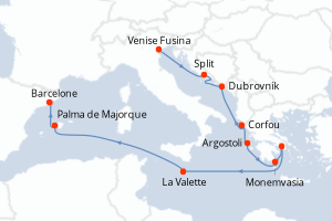 Itinéraire : Méditerranée & mers adjacentes
