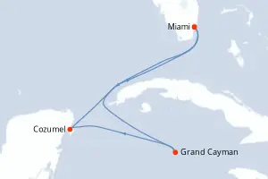 Carte de l’itinéraire de l’Independence of the Seas · 6 jours / 5 nuits, Caraïbes occidentales