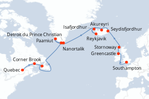 Itinéraire : Europe du Nord & Atlantique NE