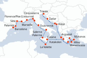 Itinéraire : Méditerranée & mers adjacentes