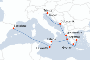 Itinéraire : Méditerranée & mers adjacentes
