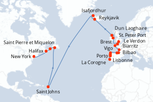 Itinéraire : Europe du Nord & Atlantique NE