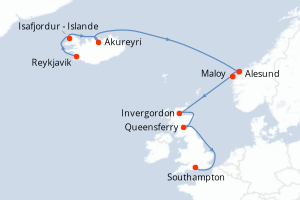 Itinéraire : Europe du Nord & Atlantique NE