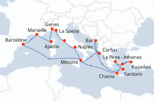 Itinéraire : Méditerranée & mers adjacentes