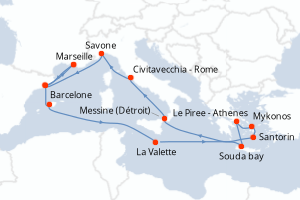 Itinéraire : Méditerranée & mers adjacentes