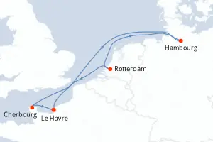 Carte de l’itinéraire du MSC Preziosa · 7 jours / 6 nuits, Îles de l'Atlantique