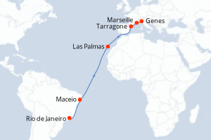 Itinéraire : Méditerranée & mers adjacentes