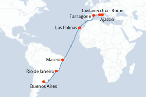 Itinéraire : Méditerranée & mers adjacentes
